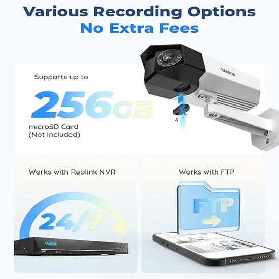 Reolink Duo PoE 4MP Dual-Lens 180° Camera – Color Night Vision, 2-Way Talk, 256GB Support