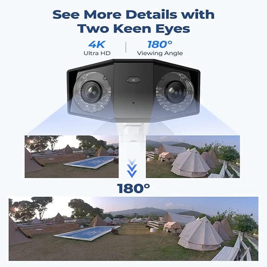 Reolink Duo 2 PoE 8MP Dual-Lens 180° Camera – Color Night Vision, Two-Way Talk, 256GB Support, Local Stand (No Box)