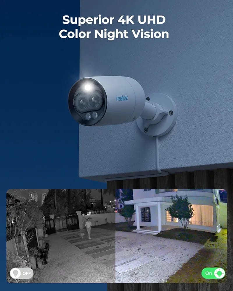 REOLINK 81MA 8mp 4k dual lens camera with motion detection colour night vision 2 way audio  Without box