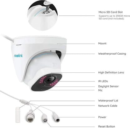 Reolink RLC-822A 8MP PoE Dome Camera – 3× Optical Zoom, IR Night Vision WITHOUT BOX